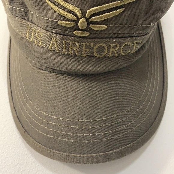 United States Air Force Embroidered Army Green Adjustable 100% Cotton Cap Hat - Picture 4 of 16